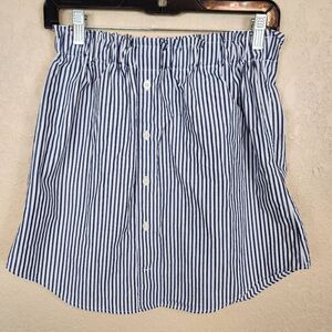 Create Good Upcycled Blue and White Striped Mini Skirt Small NWT (4921)